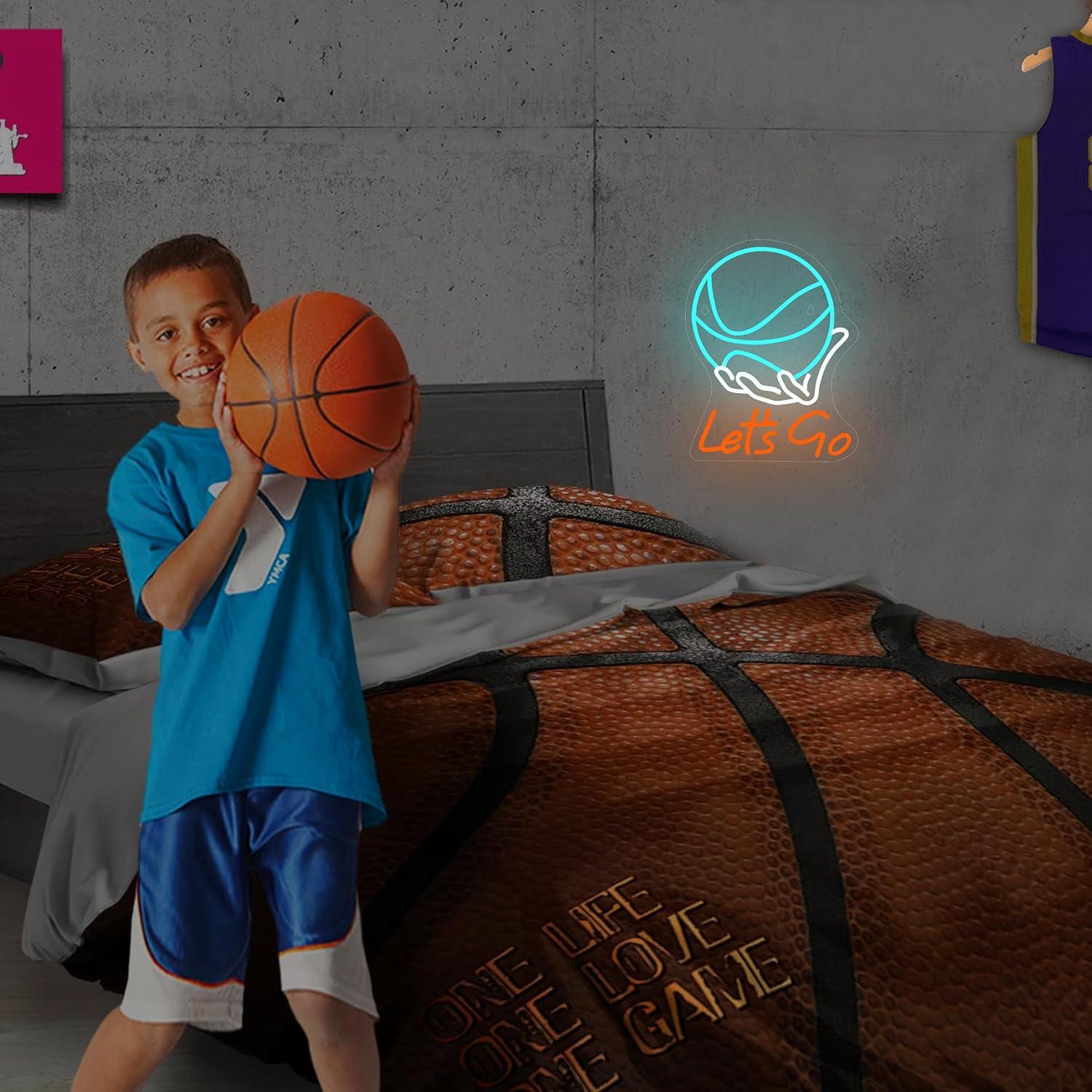 Let's Go Basketball Neon Sign  - Lighting Decoration Ideas ulasan dan harga