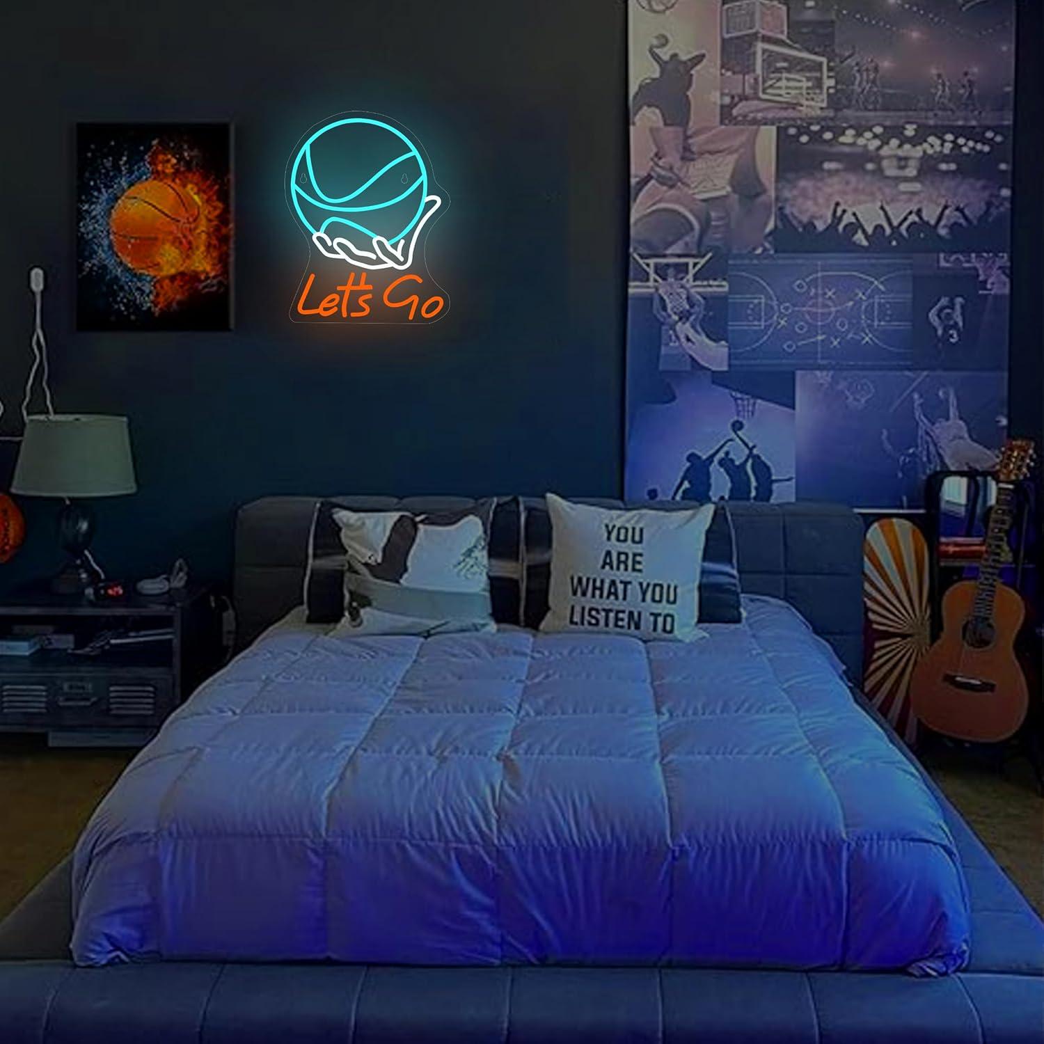 Let's Go Basketball Neon Sign  - Lighting Decoration Ideas ulasan dan harga