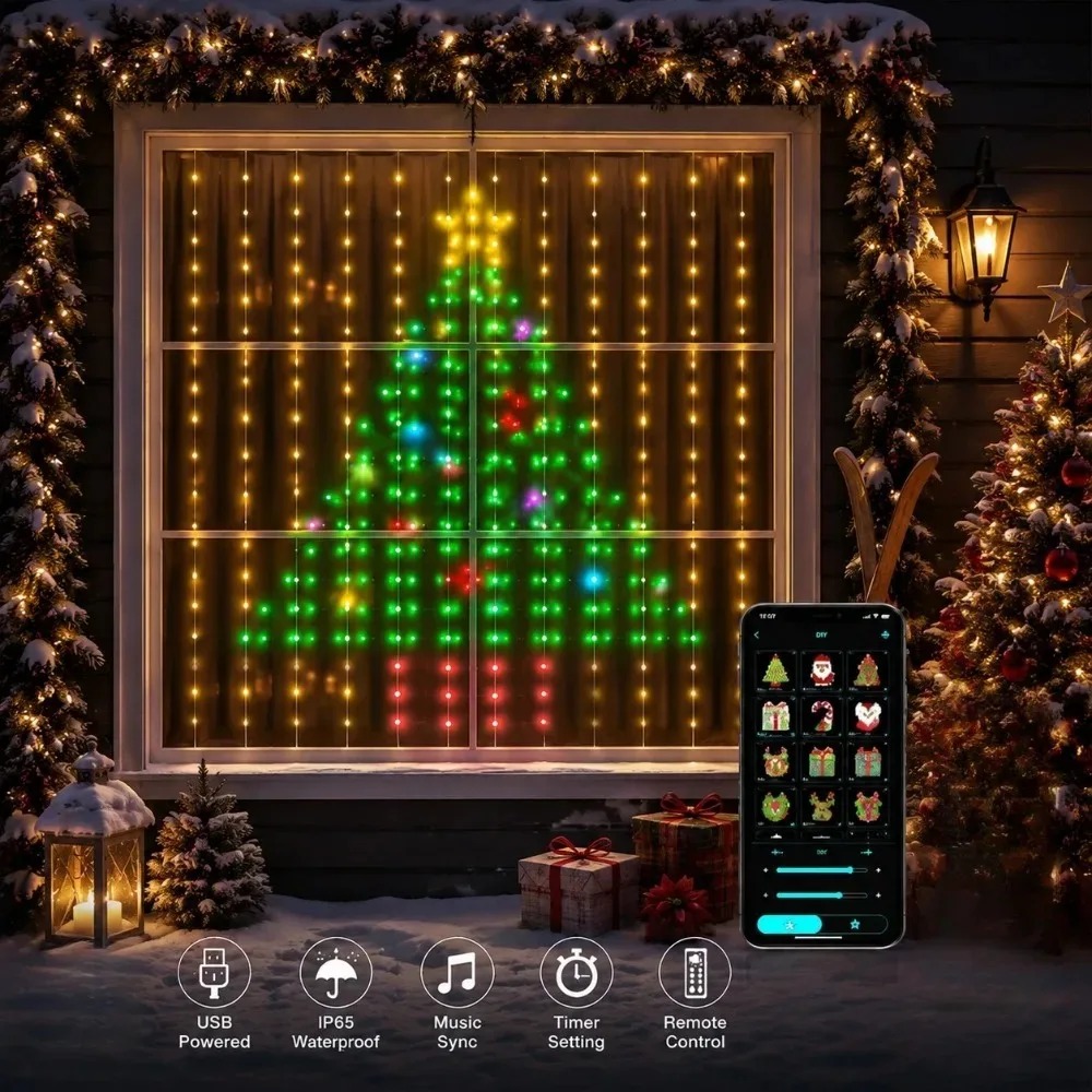 LED Christmas Curtain Lights C - Lighting Christmas Decor ulasan dan harga