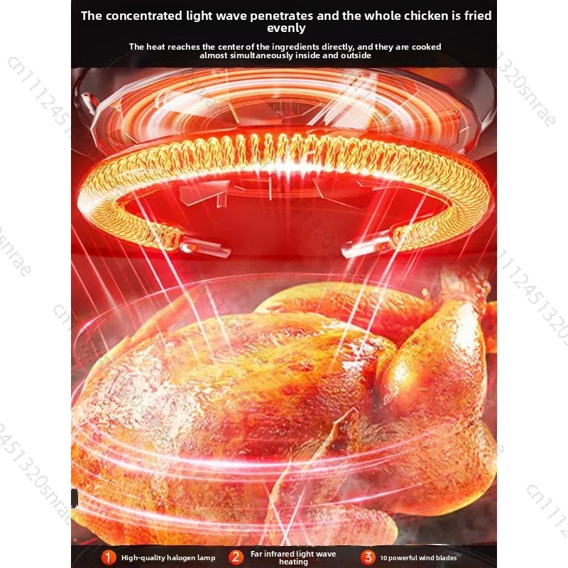 Glass Air Fryer, Household Smo - Lighting Visual ulasan dan harga