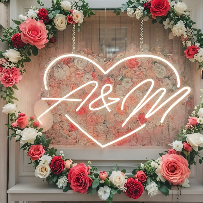 Custom Initials Heart LED Neon - Lighting Christmas Decor ulasan dan harga