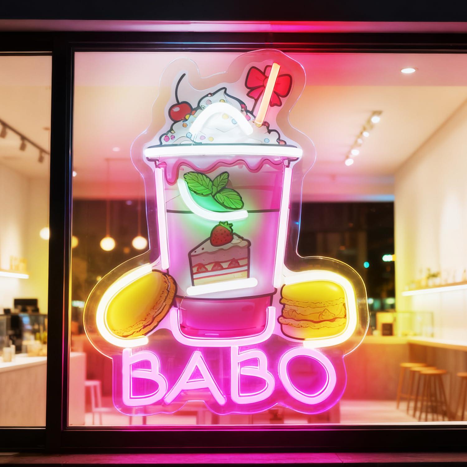 Boba Neon Sign Light Up Bubble - Up Lighting Decor ulasan dan harga