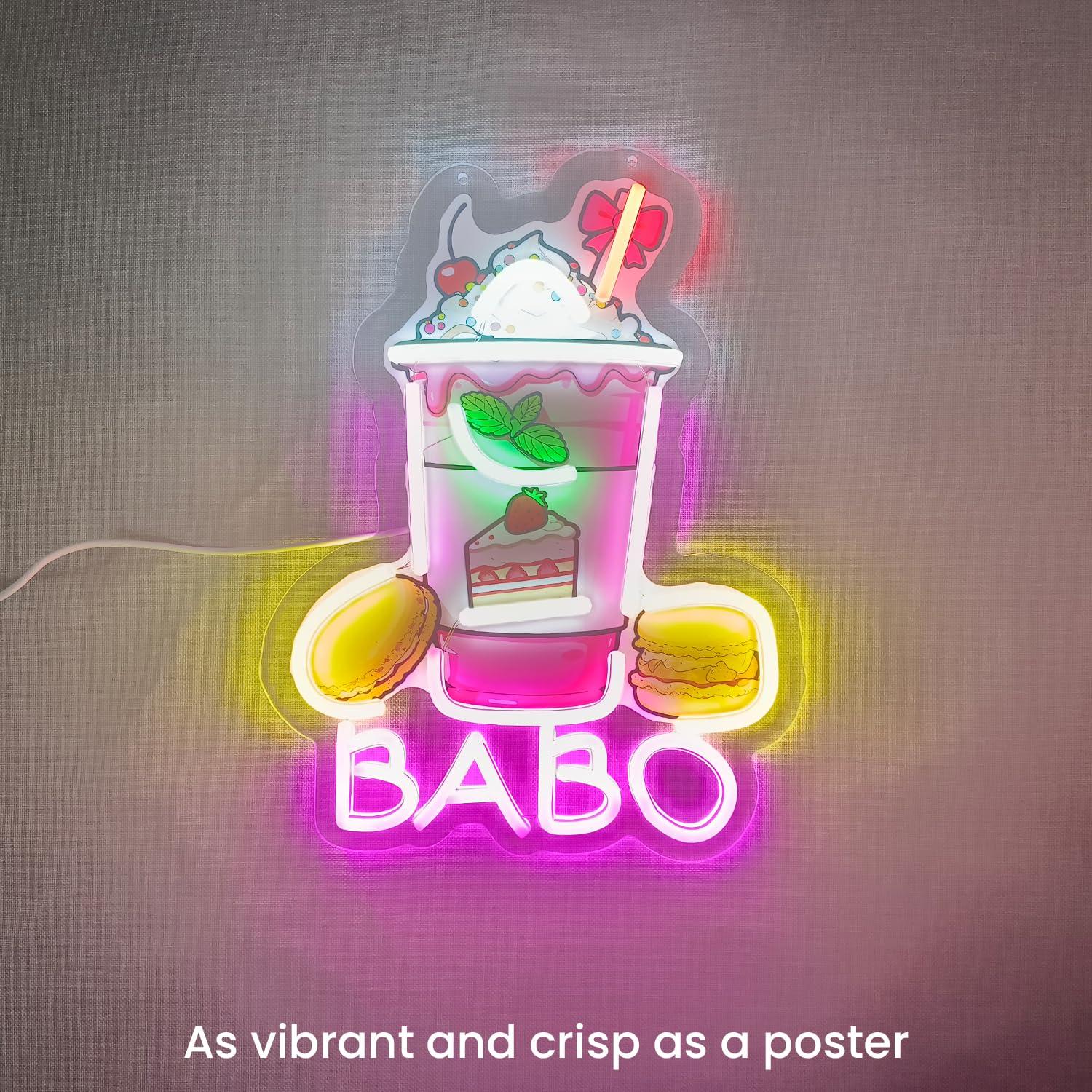 Boba Neon Sign Light Up Bubble - Up Lighting Decor ulasan dan harga