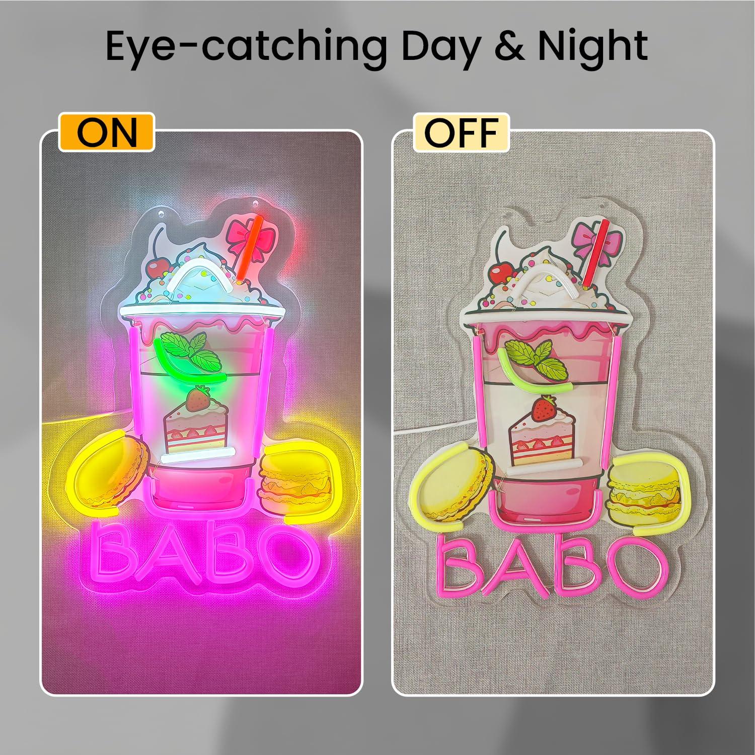 Boba Neon Sign Light Up Bubble - Up Lighting Decor ulasan dan harga